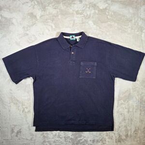 Vintage Izod Golf Polo Shirt Navy Men's Large Retro Grandpa Caddyshack